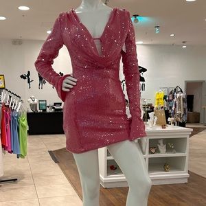 NWT Pink sequence mini dress